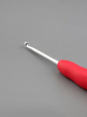 Крючок для вязания, с силиконовой ручкой, d=3 мм, 14 см, розовый