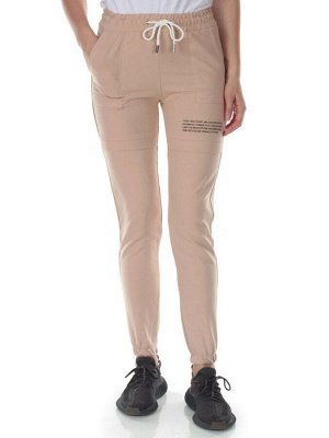 QB-65 BEIGE Брюки спортивные женские (95% хлопок, 5% стрейч) P&S