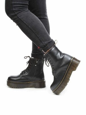 04-MB6022-1 BLACK Ботинки зимние женские (натуральная кожа, натуральный мех)