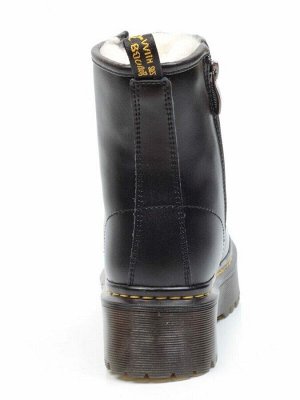 04-MB6022-1 BLACK Ботинки зимние женские (натуральная кожа, натуральный мех)