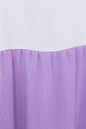 LT Collection Платье Ветер перемен (бело-сиреневое) П13585-4М