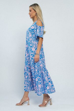 Платье Марианна (сине-розовое) П13472-5М