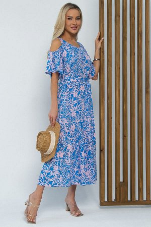 Платье Марианна (сине-розовое) П13472-5М