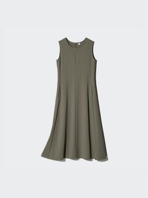 UNIQLO Платье без рукавов (длина 116-127), оливковый