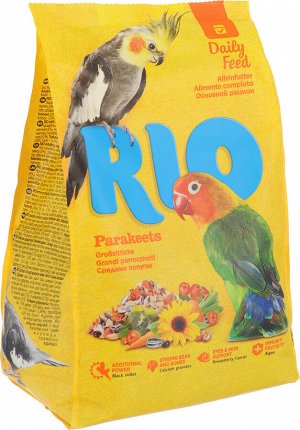 Корм для птиц "РИО" (пакет)  1кг. для   СРЕДНИХ попугаев  *4шт.