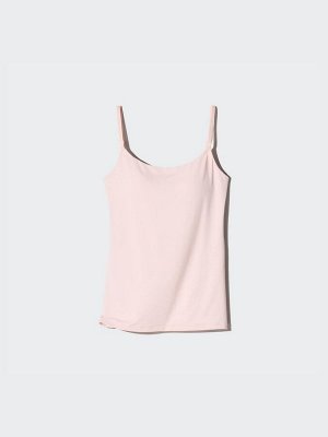 UNIQLO Топ на бретелька с чашками, розовый