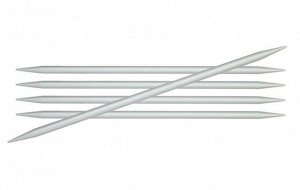 45120 Knit Pro Спицы чулочные Basix Aluminum 3,25мм/20см, алюминий, серебристый, 5шт