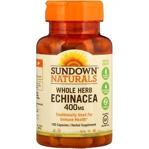 Sundown Naturals, Эхинацея, 400 мг, 100 кап
