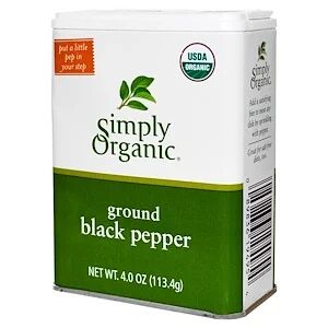 Simply Organic, Молотый черный перец, (113,4 г)