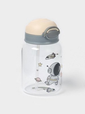 Бутылка для воды «Космонавты», 450 мл, 8.2x15 см, стекло, рисунок и МИКС