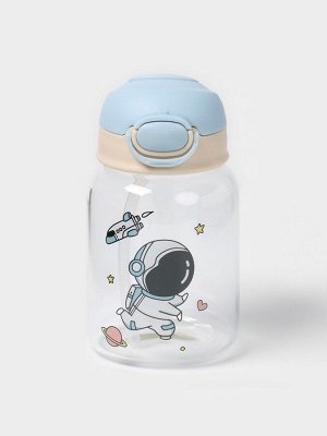 Бутылка для воды «Космонавты», 450 мл, 8.2x15 см, стекло, рисунок и МИКС