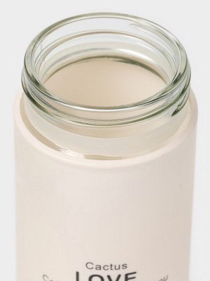 Бутылка для воды «Кактус», 420 мл, h=19.5 см, стекло, пластик, рисунок МИКС