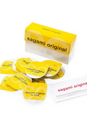 Презервативы Sagami, original 0.02, полиуретан, ультратонкие, EXTRA LARGE, 12 шт.