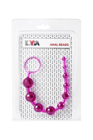Анальная цепочка TOYFA Basic, PVC, фиолетовый, 30 см