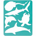 Трафарет-раскраска контурный, Стамм &quot;Морские обитатели&quot;, пакет, европодвес