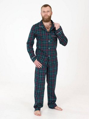 Мужская пижама MAN КК-659 / Зеленая клетка