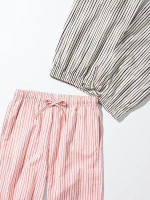 UNIQLO Cotton Relaxed Cropped Pants – хлопковые укороченные брюки для отдыха - 69 NAVY