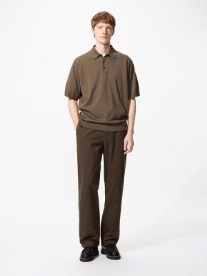 UNIQLO Straight Chino - классические брюки-чинос - 38 DARKBROWN