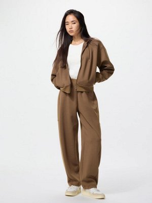 UNIQLO Dry Sweat Curve Pants – брюки из дышащей ткани с изогнутым силуэтом - 36 BROWN