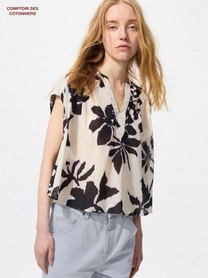 Cotton Rayon Printed Blouse – принтованная блуза из хлопка и вискозы - 30 NATURAL