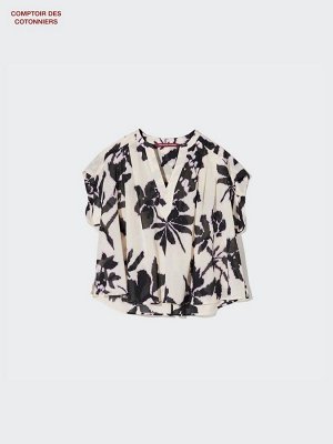 Cotton Rayon Printed Blouse – принтованная блуза из хлопка и вискозы - 30 NATURAL