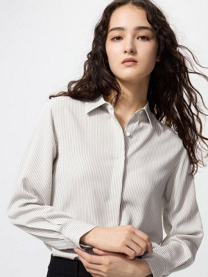 UNIQLO Rayon Blouse Stripe – блузка из мягкого поли-рейона в полоску