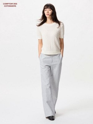 UNIQLO Cotton Blend Straight Pants – прямые брюки из хлопкового микса