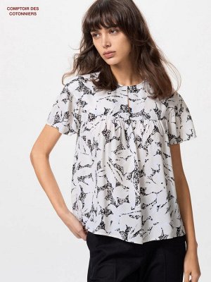 UNIQLO Rayon Print Blouse – блузка из вискозы с цветочным принтом