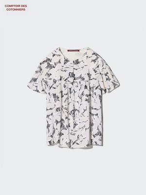 UNIQLO Rayon Print Blouse – блузка из вискозы с цветочным принтом
