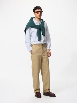 UNIQLO Straight Chino - классические брюки-чинос - 34 BROWN