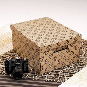 Коробка для хранения, триумф бежевый/серый, 37х28х18см