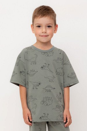 Фуфайка(Весна-Лето)+boys (зеленый чай, динозавры к554)