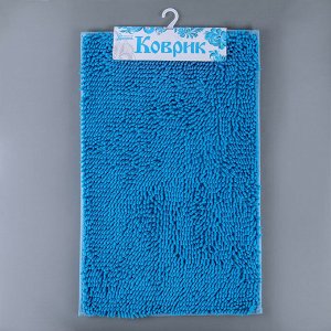 Коврик Доляна «Букли длинные», 49x76 см, цвет голубой