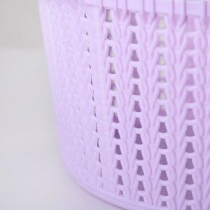 Корзина для хранения с крышкой «Плетение», 25x12,5 см, цвет МИКС