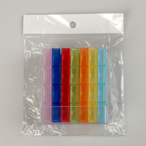 Таблетница-органайзер «Неделька», 7 контейнеров по 4 секции, с набором наклеек, цвет МИКС