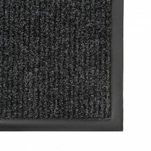Коврик придверный влаговпитывающий, ребристый, «Комфорт», 90x150 см, цвет чёрный