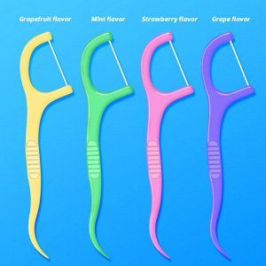 Ароматизированные цветные флостики Dental Floss Pick (зубочистка с нитью, 30 шт)