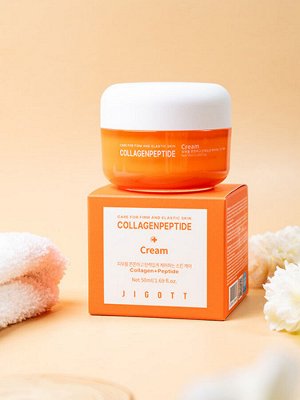 Косметика Jigott Крем для лица с коллагеном и пептидами Collagen + Peptide Cream, 50 мл