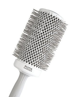 Olivia Garden Термобрашинг для укладки волос / Expert Blowout Speed XL Wavy Bristles White & Grey, 65 мм, бело-серый