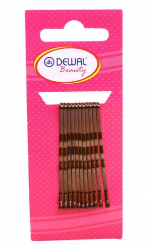 Dewal Beauty Невидимки для волос N-12BRONZ, волна, 50 мм, бронзовый, 12 шт.