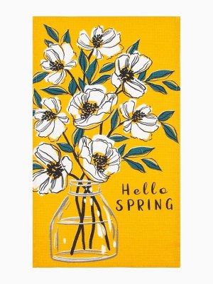 Набор кухонных полотенец «Доляна» Hello spring, 35x60 см -4 шт., 100% хлопок, вафля 160 г/м²