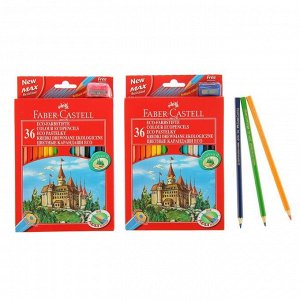 Карандаши 36 цветов Faber-Castell ECO «Замок» 1201 7/2.8 шестигранный корпус, с точилкой, микс