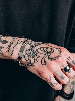 Цепочка на руку мужская «Брутал», крупное плетение, 22 см, цвет серебро