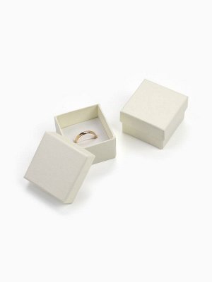 Коробочка подарочная под кольцо/серьги/серьги «Минимал», 5x5 см (размер полезной части 4.5x4.5 см), белая, вставка белая
