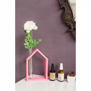 Рамка-ваза для цветов "Домик", цвет розовый, 15 х 21 см