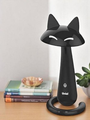 Светильник настольный "Кошка" Uniel TLD-532 Black LED, 7 Вт, 360 Лм, 4500 К, сенсорный, диммируемый, чёрный