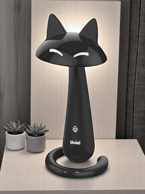 Светильник настольный "Кошка" Uniel TLD-532 Black LED, 7 Вт, 360 Лм, 4500 К, сенсорный, диммируемый, чёрный