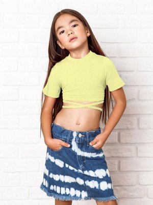 Топ для девочки с короткими рукавами на завязках Amarobaby Generation, желтый