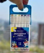 2-сторонние маркеры в боксе. 12 шт. При покупке 3 + 1 в подарок