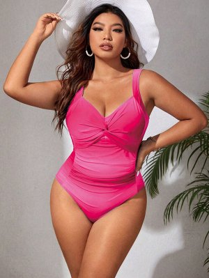 Женский слитный купальник Plus Size